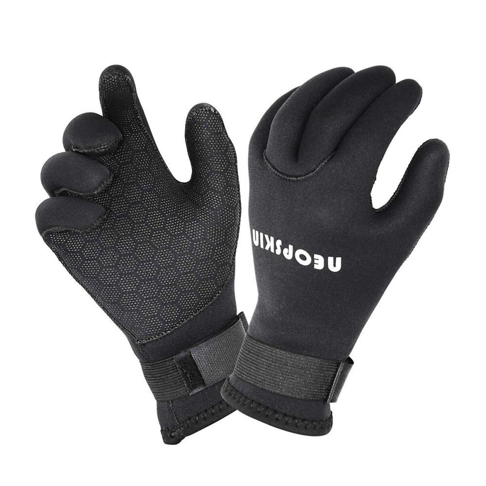 XUKER Water Gloves, 3mm & 5mm Neoprene Five Finger Warm Wetsuit Winter Gloves for Scuba Diving Snorkeling Paddling Surfing Kayaking Canoeing Spearfishing Skiing (3mm-Black, 3XL)