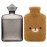 samply Hot Water Bottle with Cute Fleece Cover, Hot Water Bag for Hot and Cold Compress, Hand Feet Warmer, Neck and Shoulder Pain Relief, Brown Bear