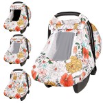 Baby Carseat Cover Girls, Pea Pod Infant Car Seat Covers Canopy for Newborn with 2 Layers Windows of Breathable Mesh/Fabric, Lightweight Polyester/Minky Dot Backing, Snug Fit Most Baby Car Seat