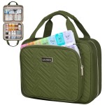 Leudes Travel Pill Bottle Organizer,Medicine Organizer and Storage,Home Medication Bag, Cases,Carrier for Pills,Vitamin,Fish Oil,Supplements for Women and Men (Large, Army Green)