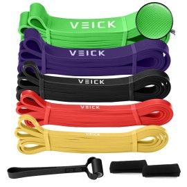 VEICK Resistance Bands Workout Set - Pull Up Assistance, Long Heavy Stretch Bands for Men & Women, Power Weight Gym at Home Fitness Equipment