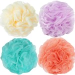 Fu Store Loofah Sponge Shower Loofahs 70g Bath Sponges Mesh Balls 4 Colors for Body Scrubber Exfoliator Wash Back Scrubber Bathroom Men Women - 4 Pack Scrubbers Cleaning Bathing Accessories