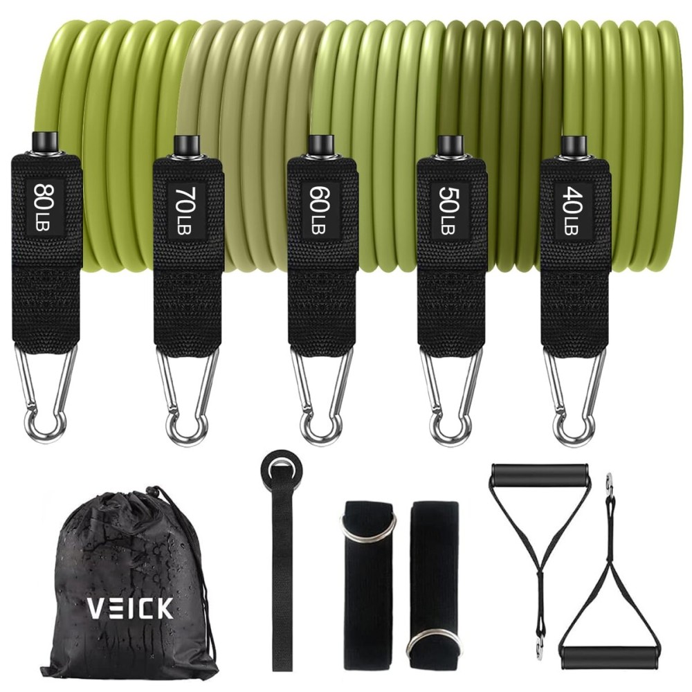 VEICK Resistance Bands, Exercise Bands, Workout Bands, Resistance Bands for Working Out with Handles for Men and Women, Exercising Bands for Fitness Weights Work Out at Home
