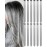 Olldag 12 PCS Grey Hair Extensions Clip in, 22 Inch Colored Hair Extensions Party Highlights Long Straight Synthetic Hairpieces for Women Kids Girls Cosplay