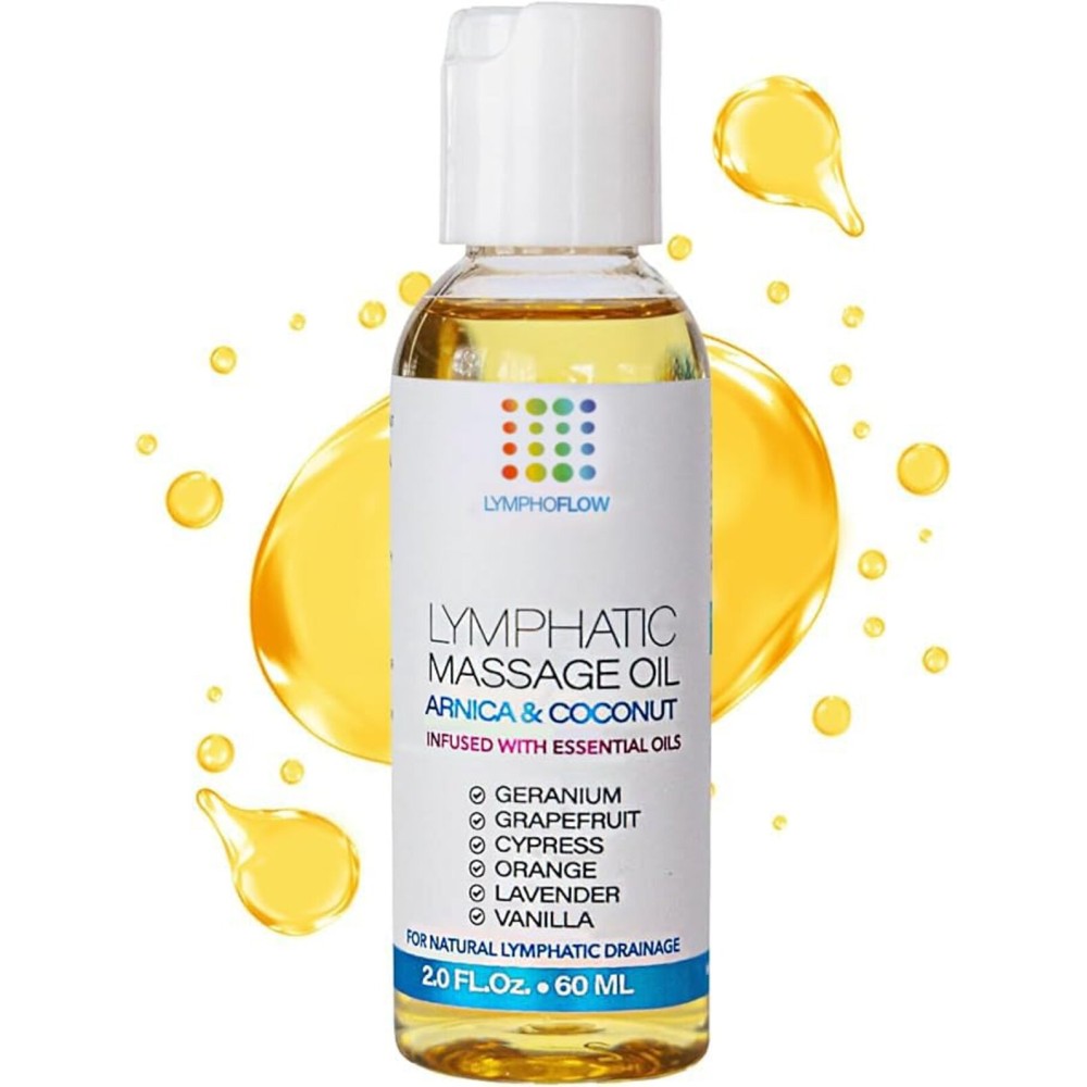 Lymphatic Drainage Massage Oil: Arnica and Coconut Oil for Manual Lymph Drainage & Post Surgery Recovery I for Liposuction, 360 Lipo, BBL,Tummy Tuck, Lymphedema, Lipedema, Lipo Foam, Massager I 2.0 oz
