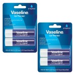 Vaseline Lip Therapy Care Original, Fast-Acting Nourishment, Ideal for Chapped, Dry, Cracked, or Damaged Lips, Lip Balm, 2-Pack of 2, 0.16 Oz Each, 4 Lip Balms