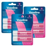Vaseline Lip Therapy Care Rosy, Fast-Acting Nourishment, Ideal for Chapped, Dry, Cracked, or Damaged Lips, Lip Balm, 3-Pack of 2, 0.16 Oz Each, 6 Lip Balms