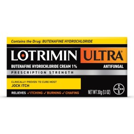 Lotrimin Ultra Antifungal Jock Itch Cream with Butenane Hydrochloride, Jock Itch Treatment for Men, Women, and Kids Over The Age of 12, 1.1 oz Tube