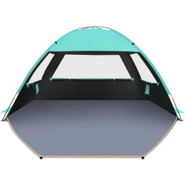 Gorich Beach Tent Sun Shelter for 3/4-5/6-7/8-10 Person with UPF 50 UV Protection, Lightweight & Easy Setup Beach Shade Canopy, Portable Beach Shade Tent Beach Cabana
