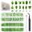 qiipii 3180Pcs Light Green Nail Rhinestones Multi Shapes Crystal Grass Green Flatback K9 Glass Rhinestones Gems Round Beads Stones Diamonds jewels w Wax Pen for Nails Face Eye Makeup Clothes Shoes DIY