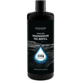 Aromasong Magnesium Spray - Extra Strength (23mg in Each Spritz) 32 Oz Refill Bottle, Natural and Pure Magnesium Oil Spray - Made in The USA - for Leg Discomfort and Promotes a Calm Sleep