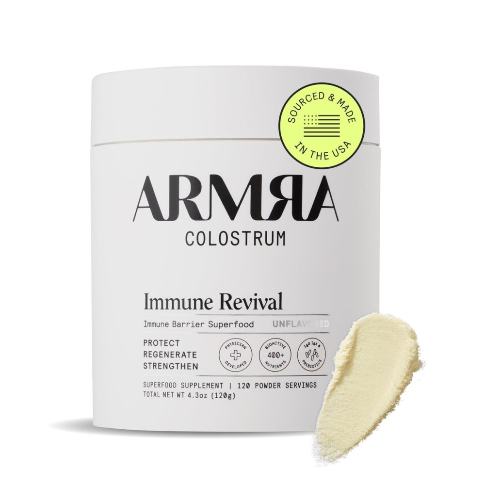 ARMRA Colostrum Powder | Unflavored | Gut Health & Bloating | Skin & Hair | Immunity | Keto, Gluten & Fat-Free | 120 Servings