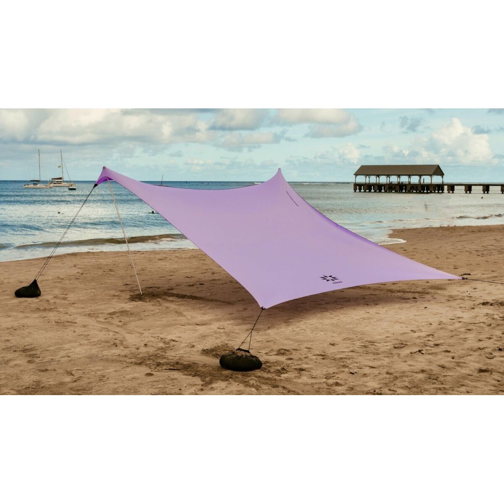 Neso Grande Portable Beach Tent Sun Shelter - Lightweight Beach Shade Canopy - Easy Setup for Family Outings - Patented Reinforced Corners - UPF 50+ Sun Protection - 7ft Tall, 9 x 9ft - Lavender