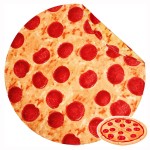 Bnuitland Pizza Funny Blanket, 300 GSM Double Sided Giant Novelty Funny Realistic Food Blanket with Pouch for Adults and Kids, Super Soft Flannel Throw