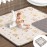 Boho Rainbow Baby Play Mat 50 X 50 Playpen Mat Thicken One-Piece Baby Crawling Mat Non-Slip Cushioned Baby Floor Mat with Lettters, Activity Playmats for Infants, Babies, Toddlers (50X50,Beige)