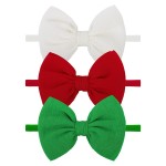 YanJie HAIRBAND for Baby Girls - Christmas Handmade Hair Bows Hairbands Hair Accessories - One Size - 3 Pieces - Nylon - Polyester - Soft Elastic - Red - For Newborn Infant Toddlers Kids
