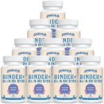 All-In-One Detox Binder Supplement 1500 MG - High Bioavailability, Liver Gut Detox Cleanse with Activated Charcoal, Zeolite & Bentonite Clay for Toxins, Liver, Digestive, 900 Vegan Capsules