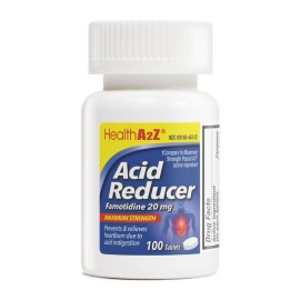 HealthA2Z Acid Reducer | Famotidine 20mg | Maximum Strength | Relief from Heart Burn Due to Acid Indigestion (100 Tablets (Pack of 1))