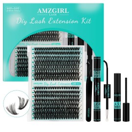 Lash Extension Kit 320Pcs,DIY Individual Lashes Clusters Kit,Lash Bond And Seal,Lash Remover For Eyelashes Extensions,Lash Applicator Tool For False Eyelash Cluster Kit At Home(40D50D,D-Mix9-16mmKit)