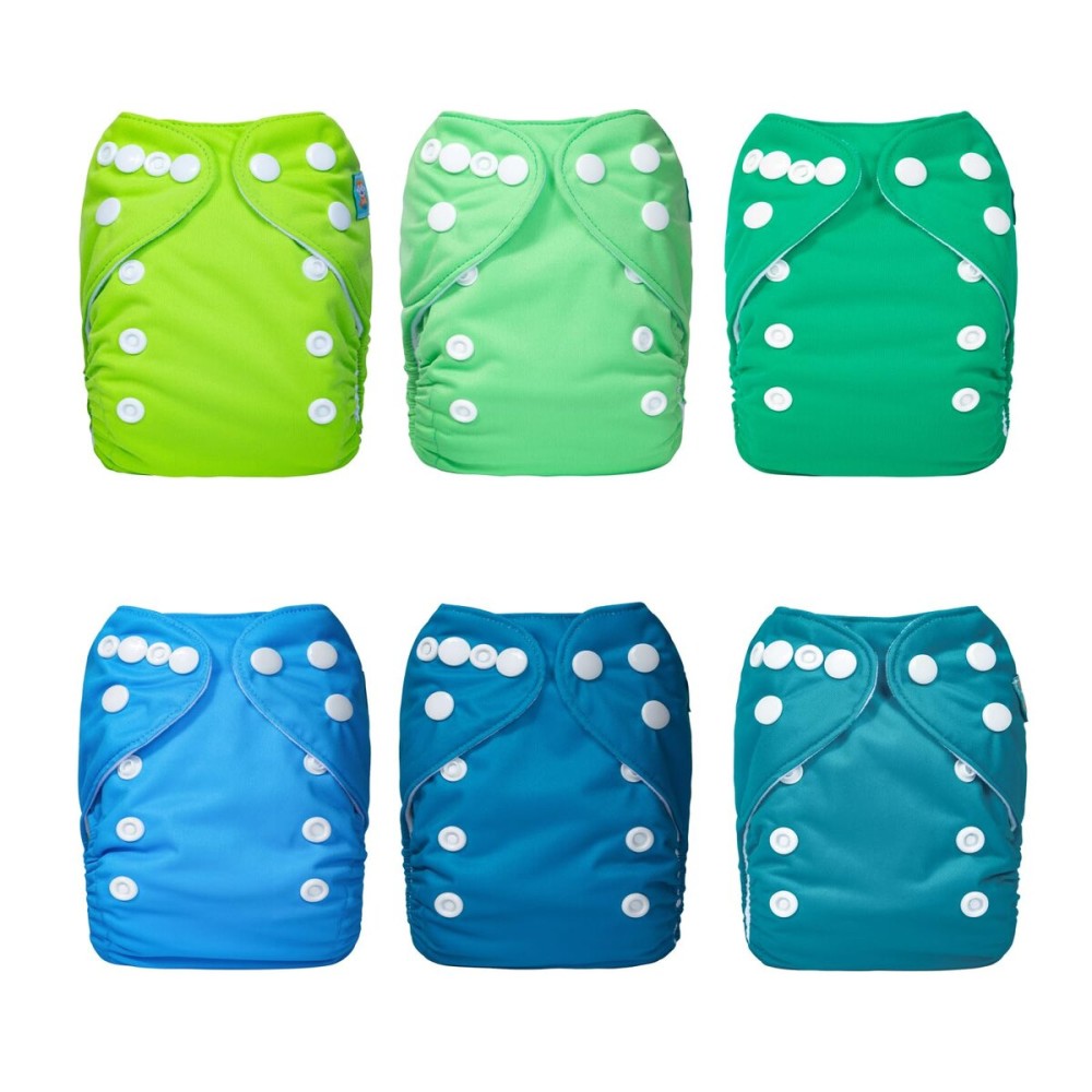 ALVABABY Newborn Cloth Diapers, Reusable for Preemie, 6 Covers with 12 Inserts, for Babies Less Than 12 Pounds