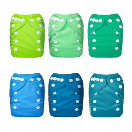 ALVABABY Newborn Cloth Diapers, Reusable for Preemie, 6 Covers with 12 Inserts, for Babies Less Than 12 Pounds