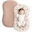 Konssy Muslin Baby Lounger Cover 2 Pack, 100% Cotton Newborn Lounger Cover, Soft and Breathable Baby Nest Slipcover for Boys Girls (Peach, Flowers)