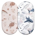 Gllquen Baby Bassinet Sheets Set 2-Pack, Breathable Cozy Bassinet Fitted Sheet Universal Fit Standard Mattress Oval Rectangle Cradle Baby Sheets for Baby Boy Girls Unisex 32x16 (Sea Turtle)