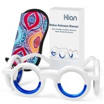 Hion Motion Sickness Glasses,Relieve Carsickness Airsickness Seasickness Glasses,Ultra-Light Portable Nausea Vertigo Glasses, No Lens Liquid Glasses for Adults or Kids(Pattern-Box)