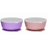 WeeSprout Suction Bowls for Baby & Toddlers (Set of 2) - 100% Silicone w/Plastic Lid - Leak Proof Feeding Supplies - Dishwasher & Microwave Safe Infant Dinnerware w/Extra Strong Base