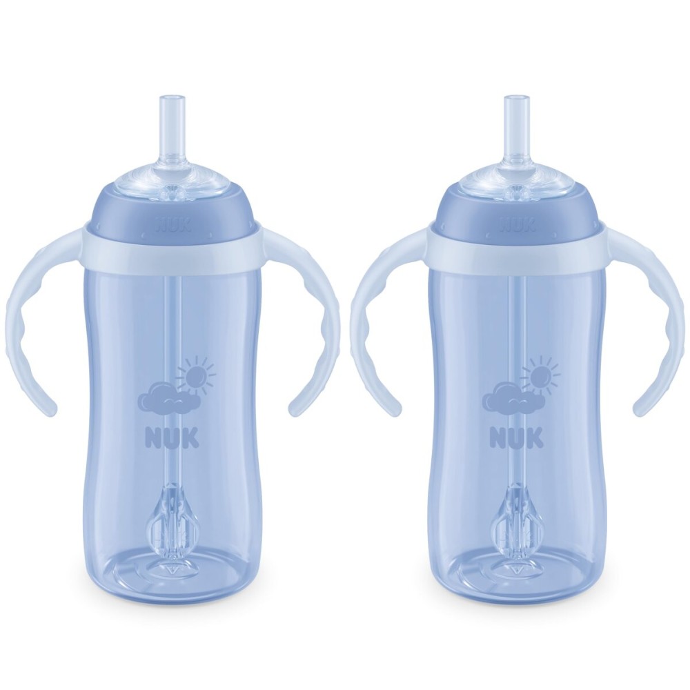 NUK Learner Straw Cup 10oz - Toddler Cup with Soft Straw for Easy Drinking Suitable for Ages 8 Months and Up