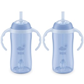 NUK Learner Straw Cup 10oz - Toddler Cup with Soft Straw for Easy Drinking Suitable for Ages 8 Months and Up