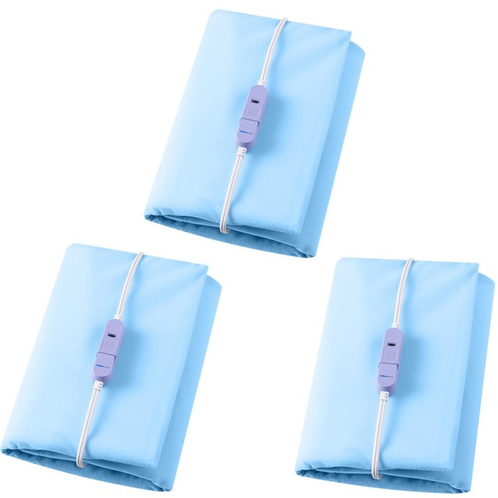 Boncare Stay-On Large Vinyl Electric Heating Pad for Neck and Shoulders and Back Without Auto-Off, Low & High Heat Levels, Waterproof Hot Heat Pad with Washable Cover (12x24, 3-Pack)