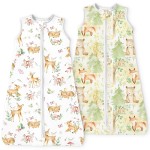 TOTBASIC Baby Sleep Sack 6-12-15 Months Light Wearable Blanket for Babies with 2-Way Zippers, 0.5 TOG Premium Soft Breathable Sleeping Bag for Baby Boys Girls 2-Pack