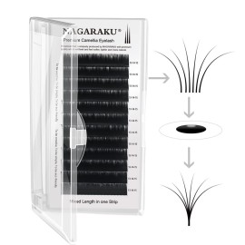NAGARAKU Eyelash Extensions Individual Lash 0.07 D curl 13-14-15mm Mix Classic 3 Layers Camellia Faux Mink Lash Fluffy Soft Light no glue on base Mega Volume