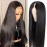 Pobokix Straight V Part Wigs Human Hair Upgrade U Part Human Hair Wigs for Women Glueless Full Head Clip In Half 180% Density Natural Color (16inch)