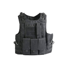 Invenko Tactical Molle Airsoft Vest Outdoor Hunting Paintball Sports Outdoor Gaming Security Guard Duty Cosplay Soft Vest Black wire
