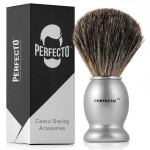 Perfecto 100% Original Pure Badger Shaving Brush, Engineered for The Best Gift For Him. All Methods, Safety Razor, Double Edge Razor, Straight Razor, Shaving Razor, Gift for Men