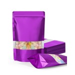 FireKylin 100 Pack Smell Proof Bags 7.1 x 10.2, Resealable Bags with Matte Window, Foil Pouch Stand Up Sealable Bags for Packaging(Purple)