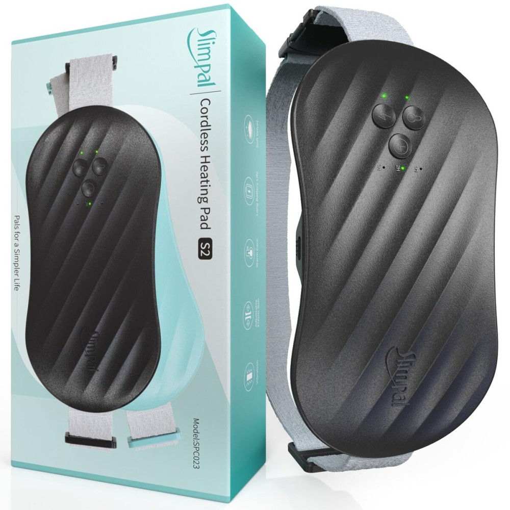 Slimpal Heating Pad for Period Cramps, Portable Heating Pad for Menstrual Relief, Electric Cordless Heating Belt for Back, Belly, Waist, Stomach, Wearable Heat Belt Gifts for Her Women Girl, Black