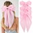 Velscrun 3Pcs Hair Bows for Women Pink Hair Bow Big Hair Bows Clips for Girls Silky Satin Large Hair Ribbons Oversized Long Tail Hair Bows Hair Barrettes Hair Accessories Christmas Gifts