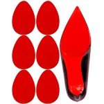 CZBYXA12 Red Bottom Shoe Sole Protector Compatible with Christian Louboutin Heels | Non-Slip Sole Pads for Shoes | Anti-Slip Grips for Shoe Bottom Repair, Protection & Traction(Red,4.3x3.0 MF 6Pcs)