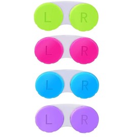 KISEER 4 Pack Colorful Contact Lens Case Box Holder Container Soak Storage Kit