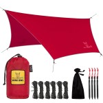 Wise Owl Outfitters Hammock Rain Fly - Waterproof Camping Tarp Cover with Tent Stakes & Carry Bag, Ultralight Shelter for Backpacking & Outdoor Shade