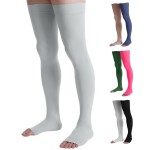 Doc Miller Thigh High Compression Socks - Open Toe, 20-30mmHg for Varicose Veins, Calf, Leg & Ankle Support, Pregnancy & Maternity Stockings, Small to Plus Size