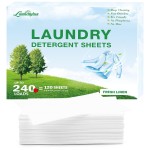 Laundry Detergent Sheet, Eco-Friendly & Hypoallergenic Wash Strips, Natural Ingredients, Ultra-Concentrated, Travel-Ready, No Plastic Jug- Fresh Scent, (240 Loads) 120 Sheets