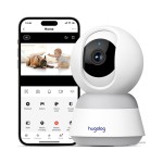Hugolog 4K 8MP Indoor Pan/Tilt Security Camera with Auto-Focus,Ideal for Baby Monitor/Pet Camera/Home Security,Starlight Color Night Vision,Human/Pet AI,Noise Reduction,US Cloud,Works with Alexa