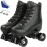 Jessie PU Leather Roller Skates - Adjustable Four-Wheel Premium Skates for Women, Men, Boys & Girls (Flash Wheel, Youth 2)