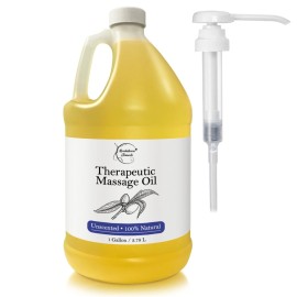 Unscented Massage Oil for Massage Therapy | 100% Natural Body Oil | Premium Quality for Spa & Professional Use | Soothing, Therapeutic & Hydrating Formula | 1 Gallon by Brookethorne Naturals