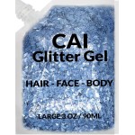 Face, Body & Hair Glitter Gel - Halloween Glitter for Kids and Women - 3 Oz Cosmetic-Grade Gel w/Moon & Stars for Festivals & Halloween Party, Easy Apply & Wash Off - Blue 1Pack