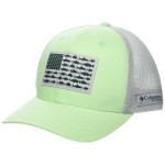 Columbia Unisex PFG Fish Flag Mesh Ball Cap, Key West/Cool Grey/US Fish Flag, Small/Medium